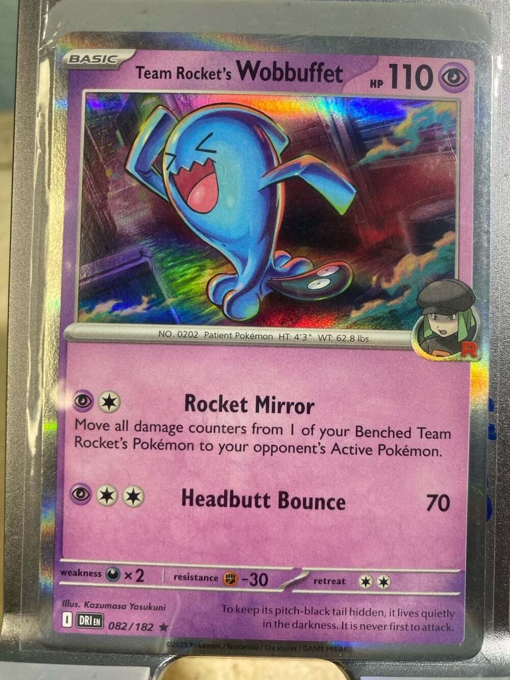 Team Rocket's Wobbuffet - 082/182 - Destined Rivals Holo Rare